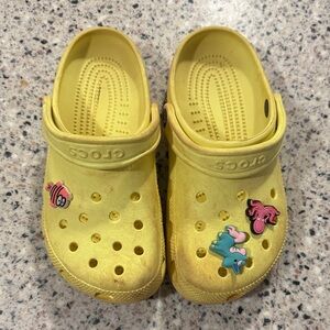CROCS Kids Yellow Classic Clog with Fun Charms